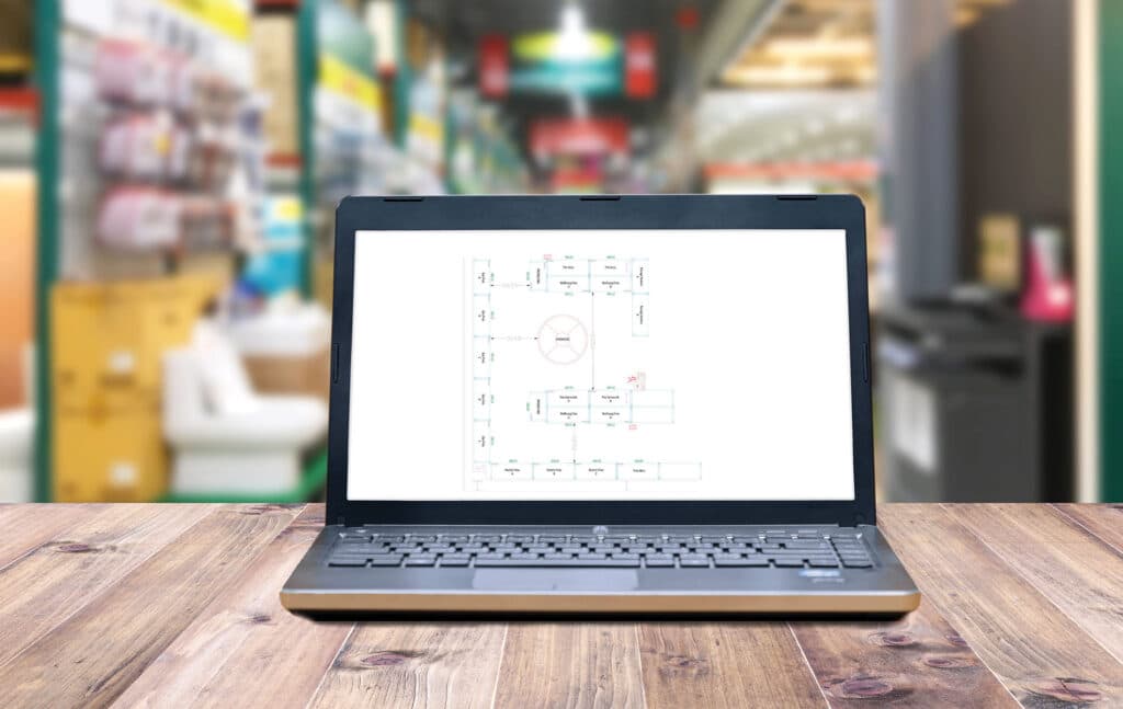 Cartographie de l&rsquo;implantation en 2D avec inventaire de mat&eacute;riel